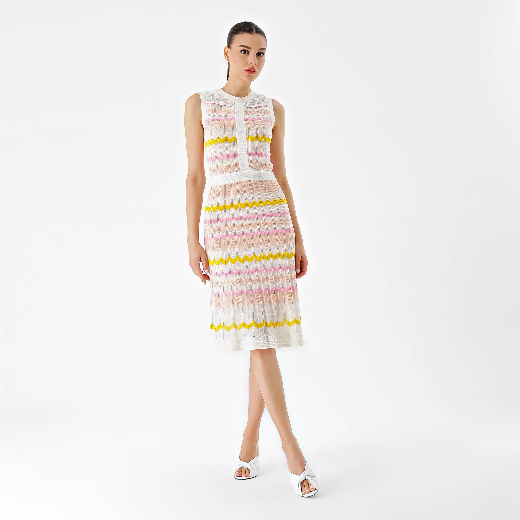 Missoni - White&Pink Sleeveless Dress